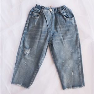 Toddler Unisex Soft Ripped Jeans Elastic Waist